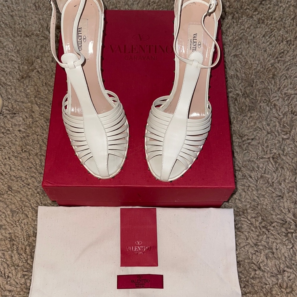 Valentino Sandal Heel in Ivory